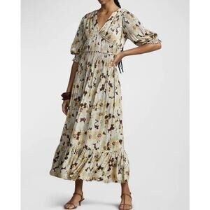 POLO RALPH LAUREN Micro Pleated Floral Satin Women’s Dress